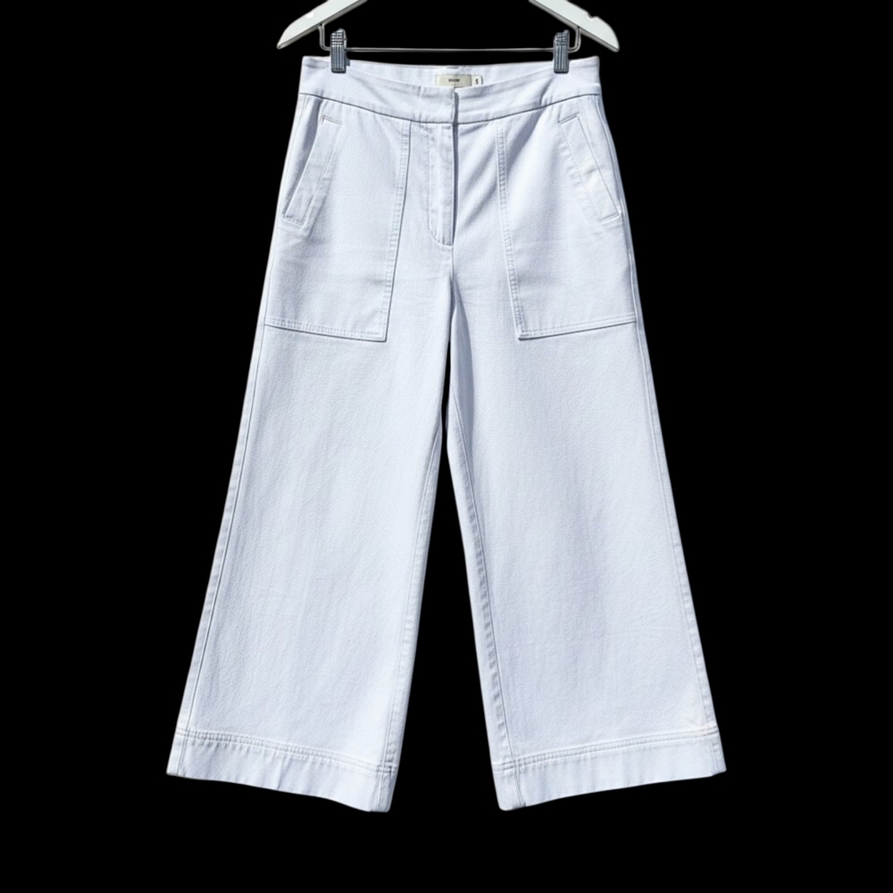 SPANX On-the-Go #20479R Cropped Wide Leg Pull-On White Pants Women Size Medium - Picture 2 of 16